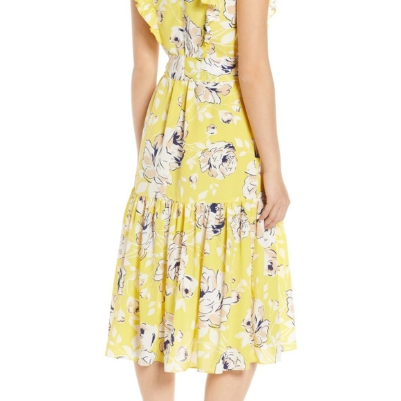 ELIZA J FLORAL RUFFLE YELLOW SPRING/SUMMER DRESS - Picture 7 of 8